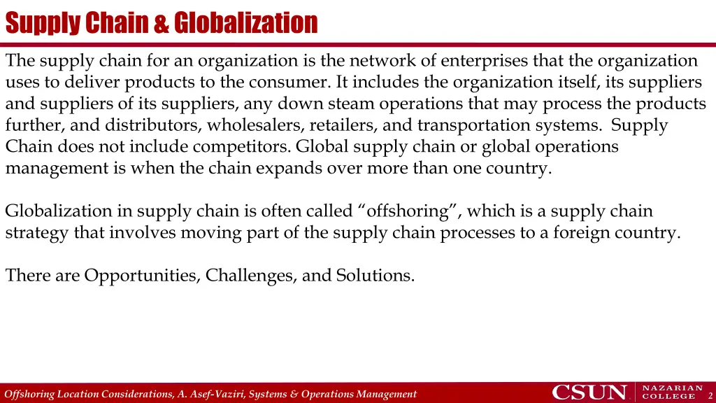supply chain globalization