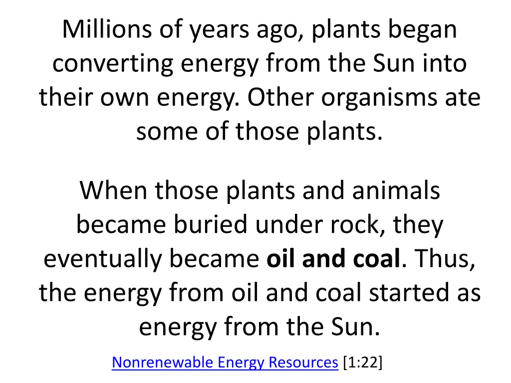 millions of years ago plants began converting