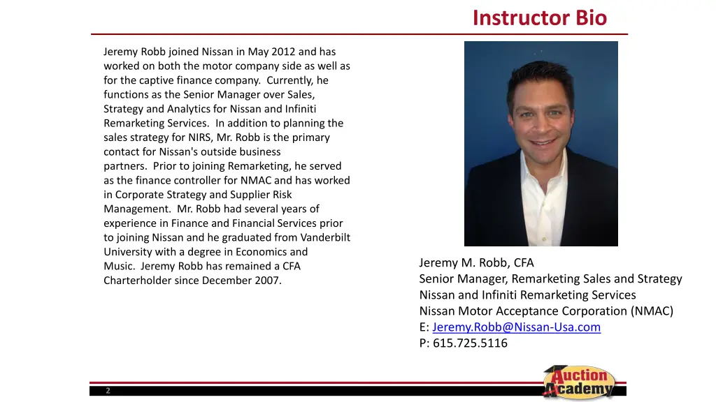 instructor bio