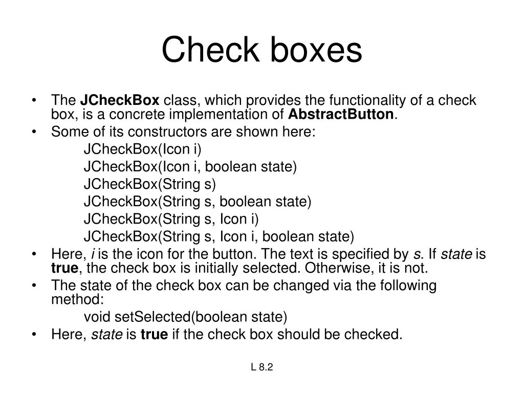 check boxes