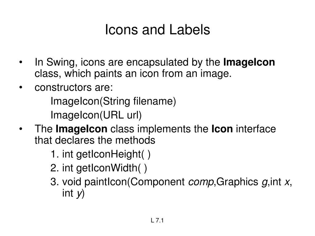 icons and labels