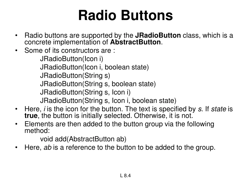 radio buttons