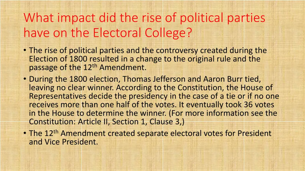 what impact did the rise of political parties