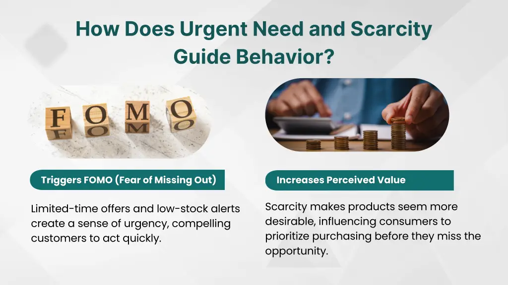 how does urgent need and scarcity guide behavior