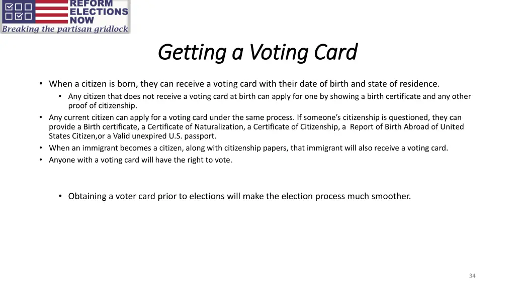 getting a voting card getting a voting card