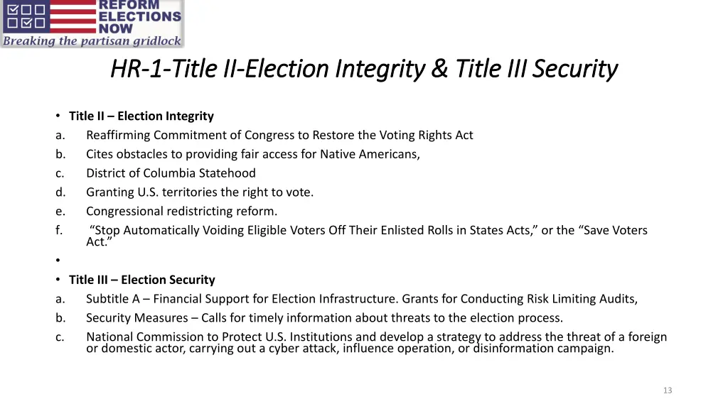 hr hr 1 1 title ii title ii election integrity