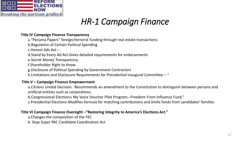 hr hr 1 campaign finance 1 campaign finance