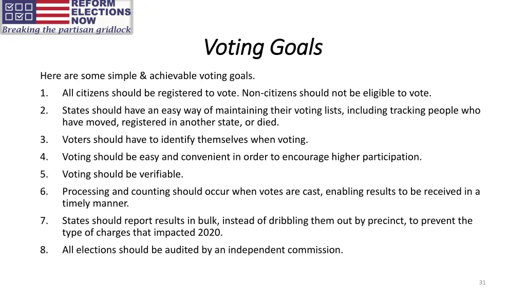 voting goals voting goals