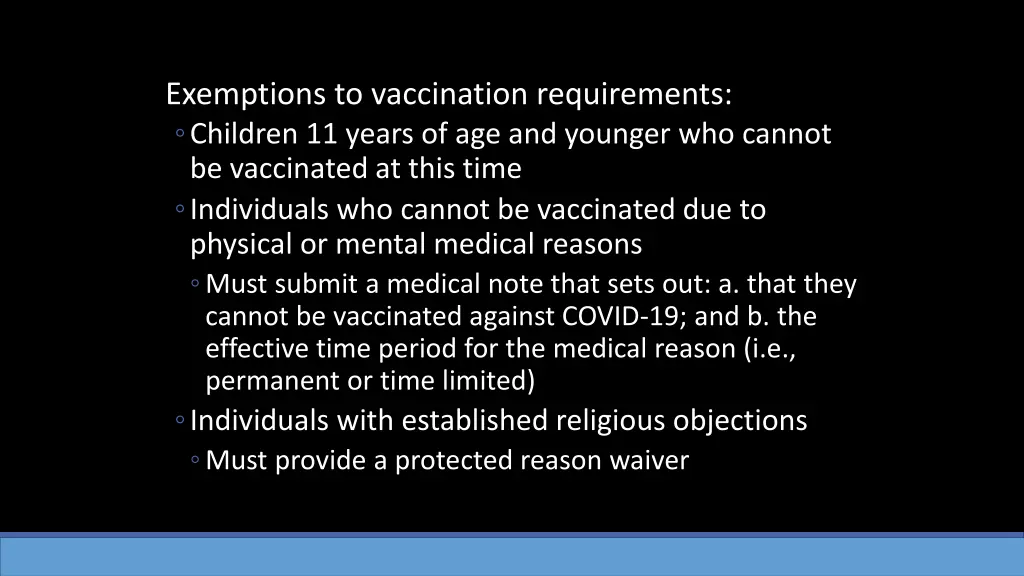 exemptions to vaccination requirements children