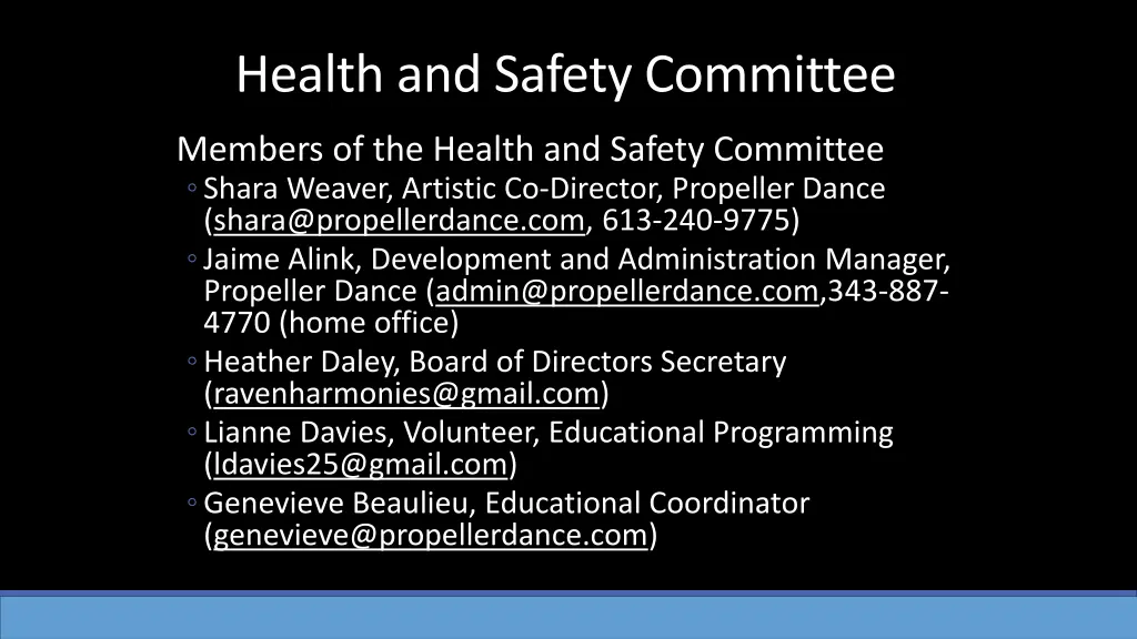 health and safety committee