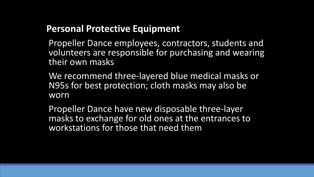 personal protective equipment propeller dance