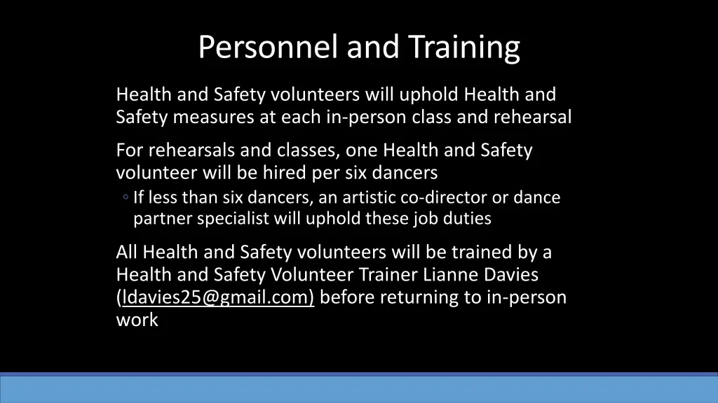 personnel and training