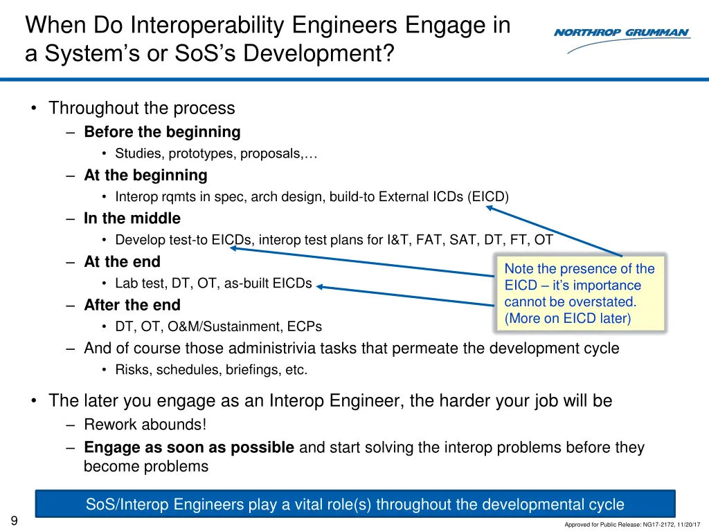 when do interoperability engineers engage