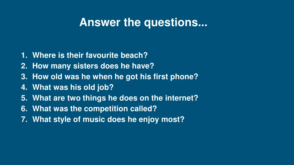answer the questions