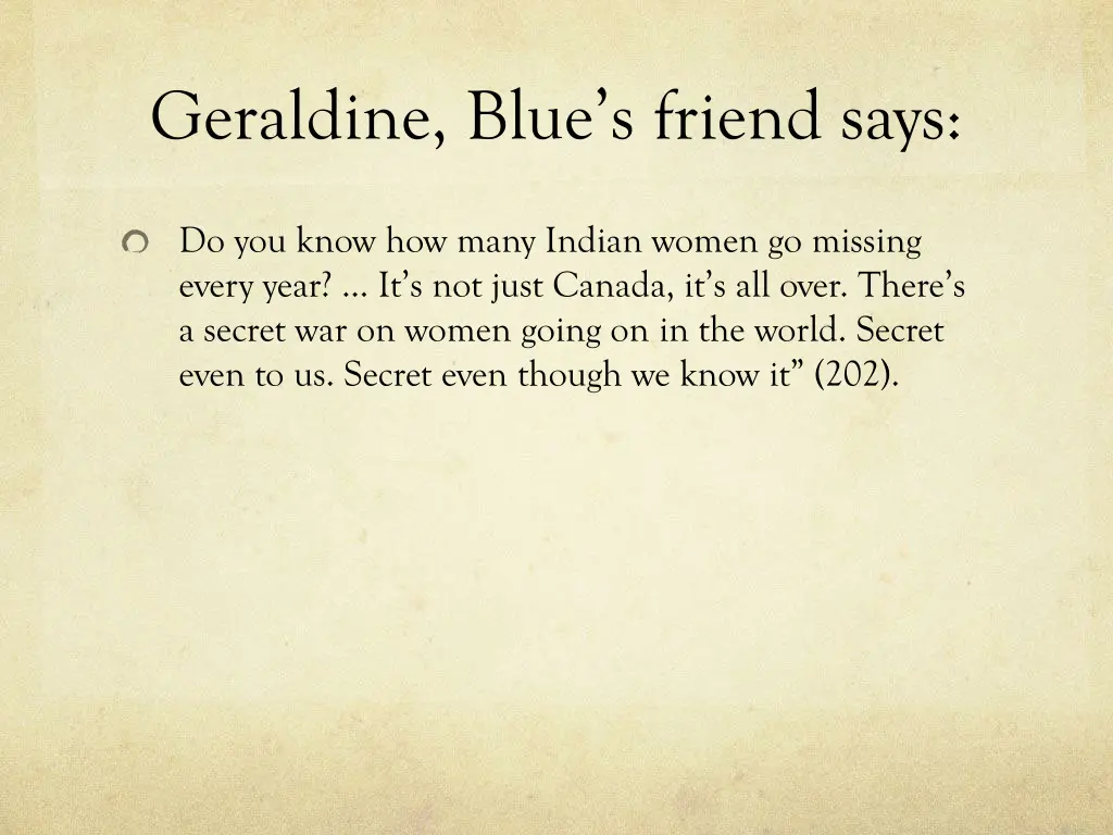geraldine blue s friend says