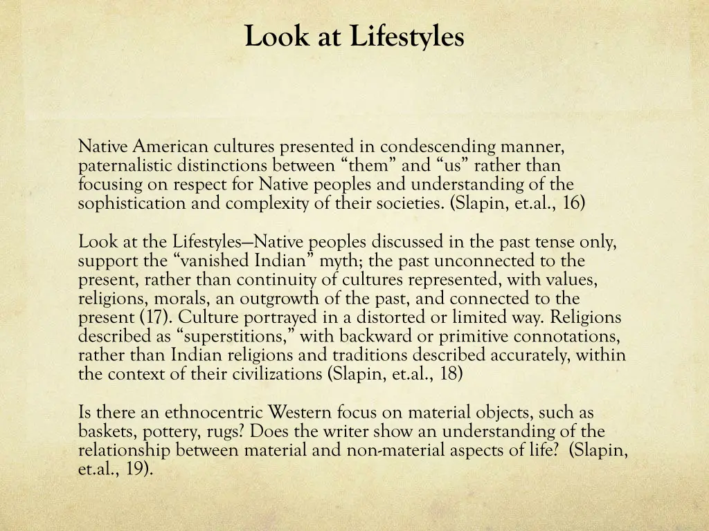 look at lifestyles