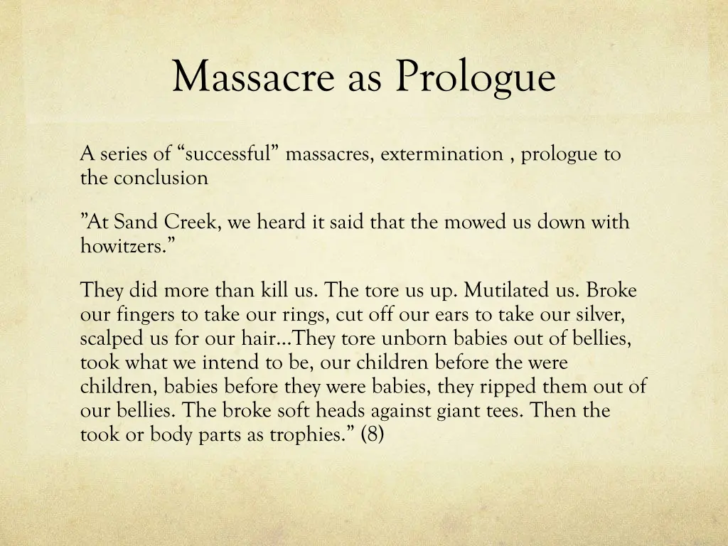 massacre as prologue