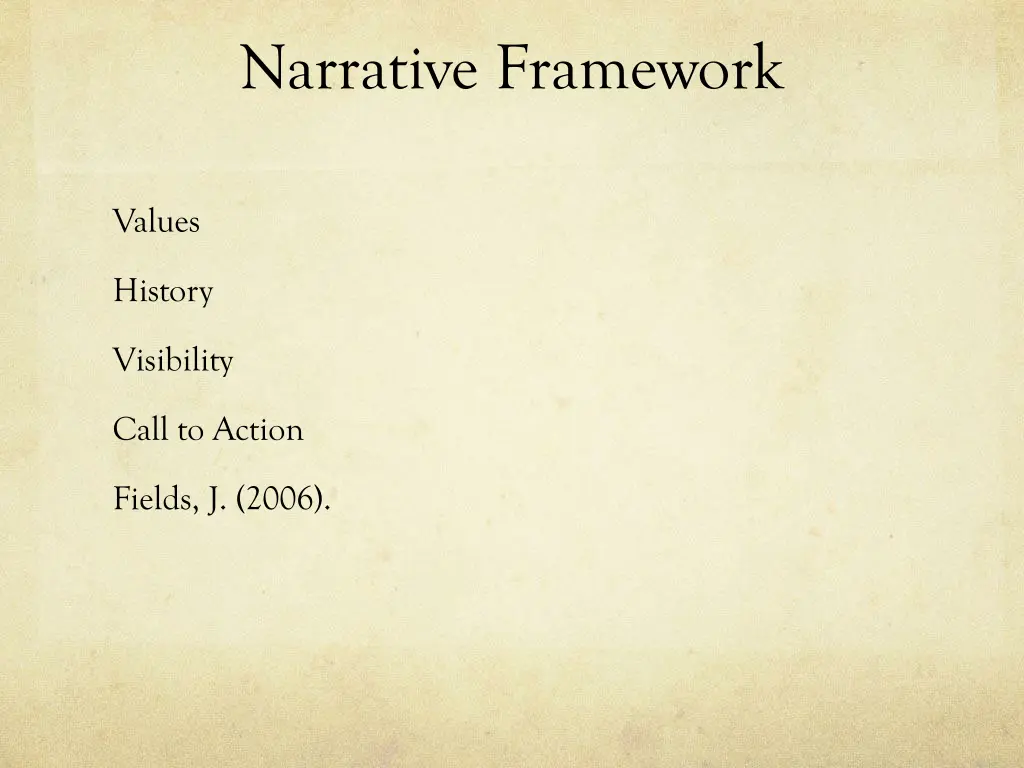 narrative framework