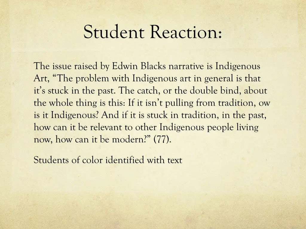 student reaction