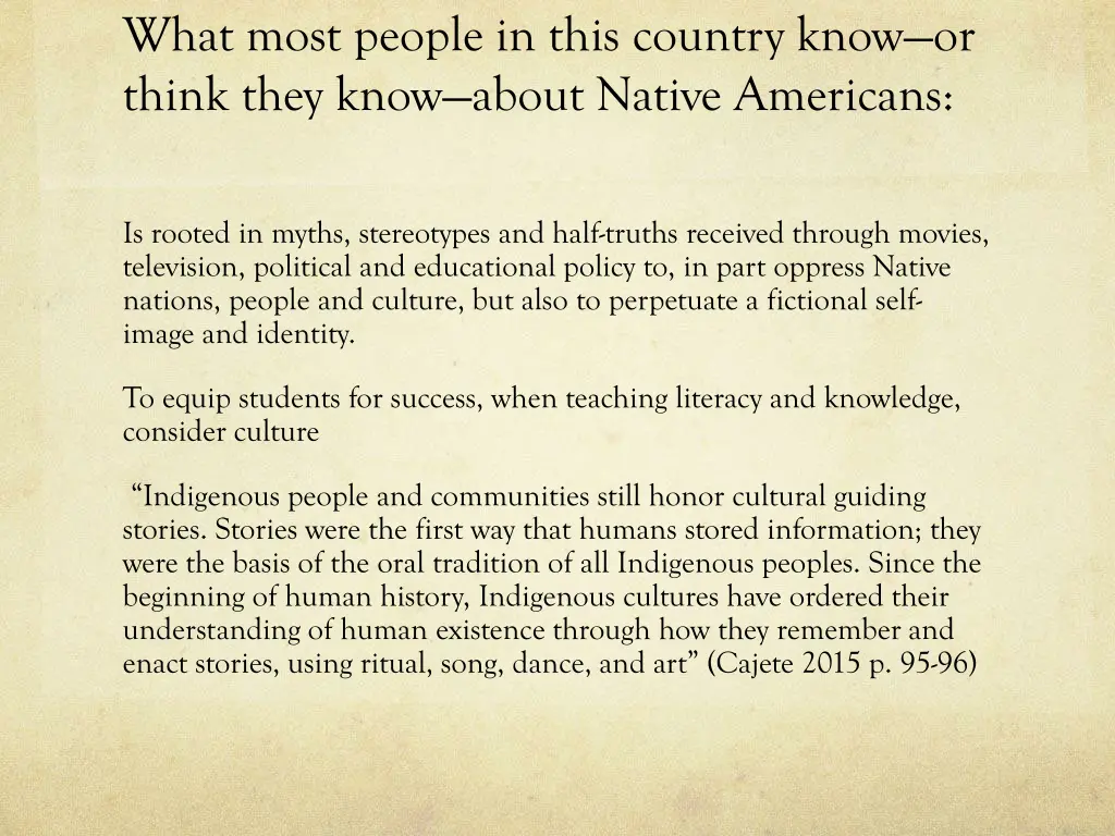 what most people in this country know or think