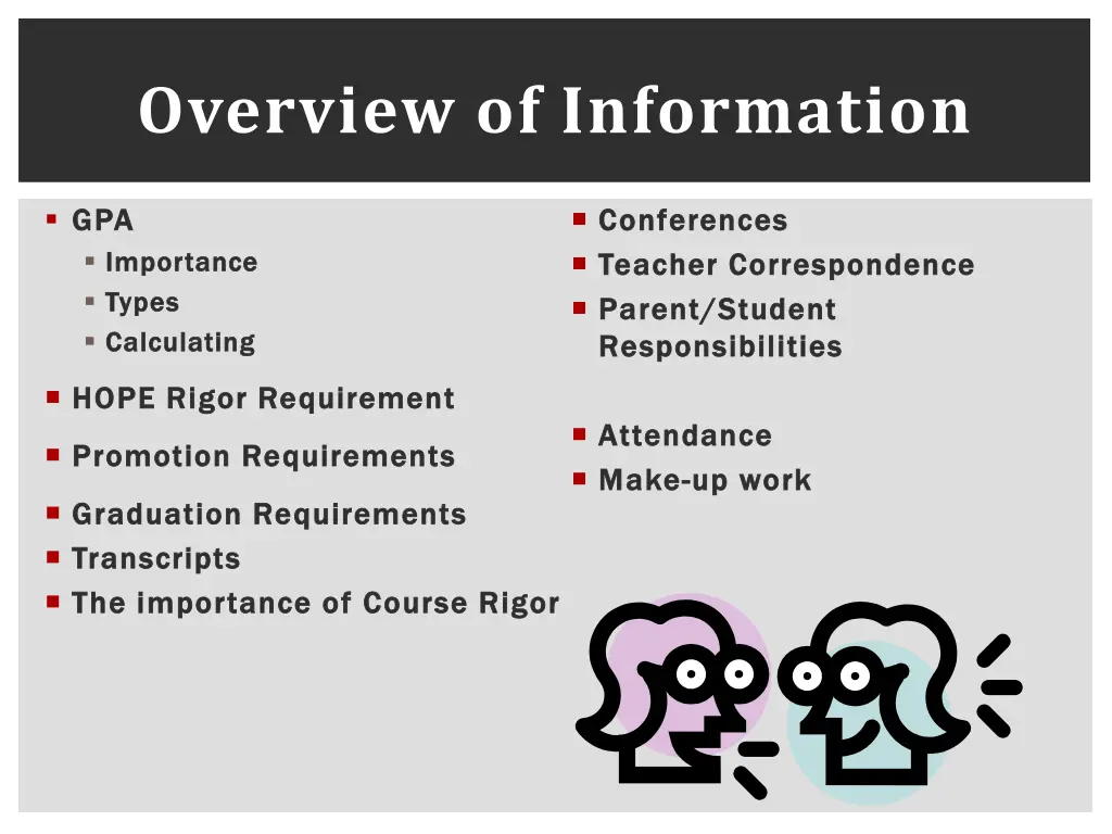 overview of information