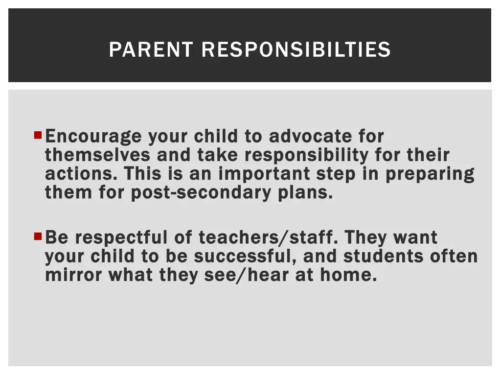 parent responsibilties