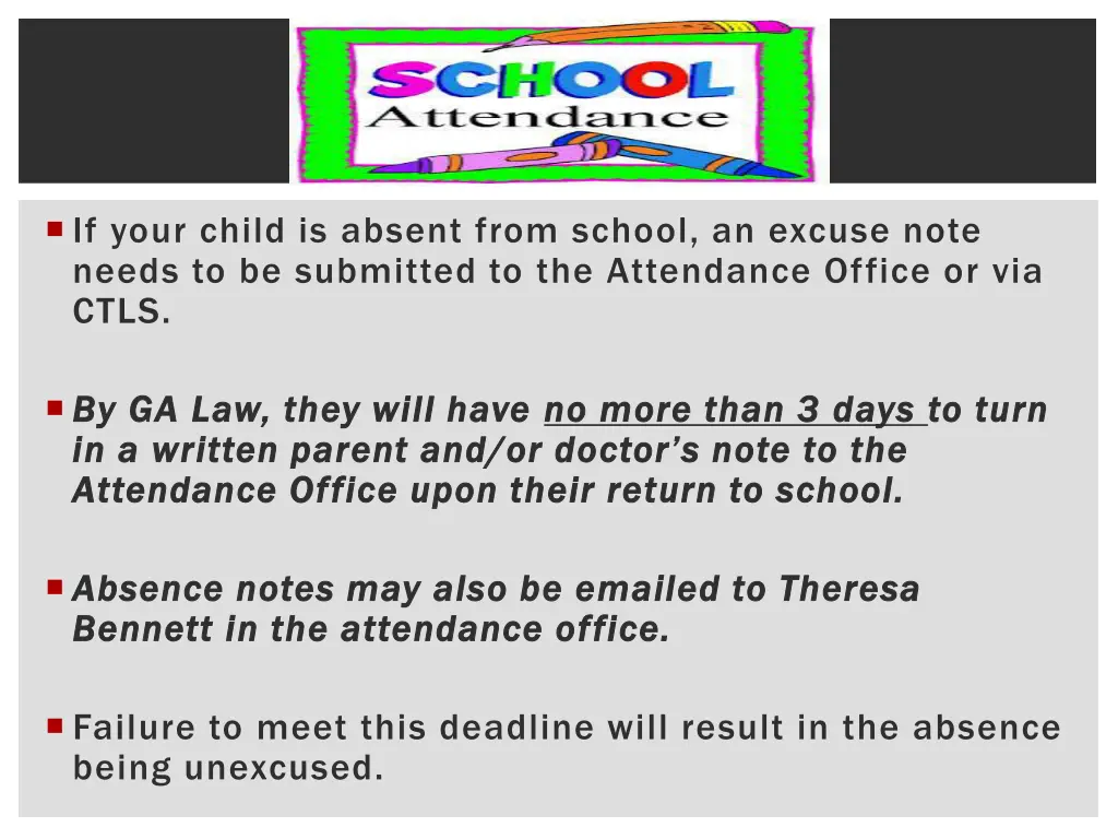 if your child is absent from school an excuse