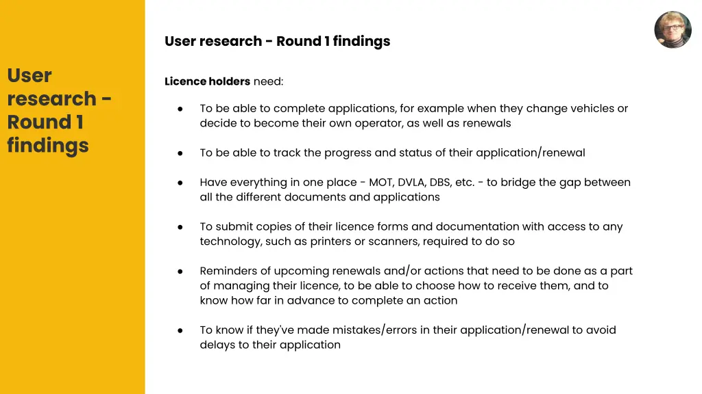 user research round 1 findings