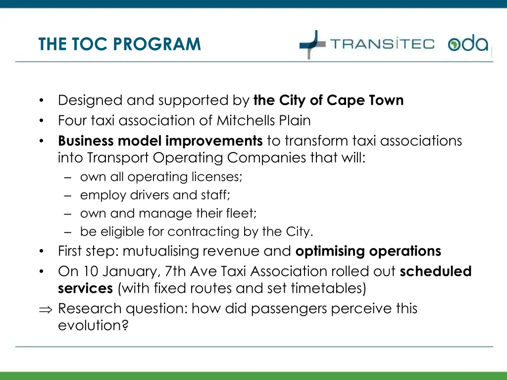 the toc program