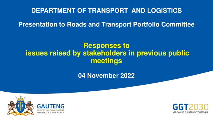 department of transport and logistics