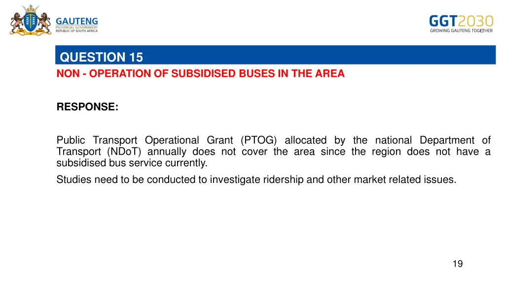 question 15 non operation of subsidised buses