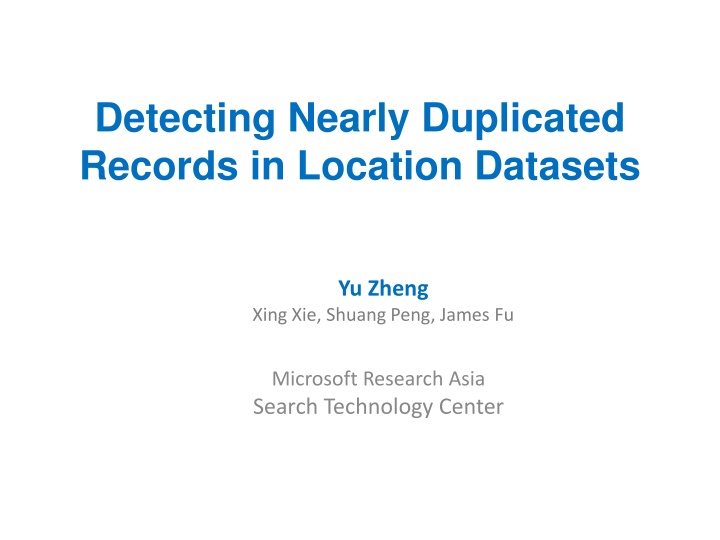 detecting nearly duplicated records in location