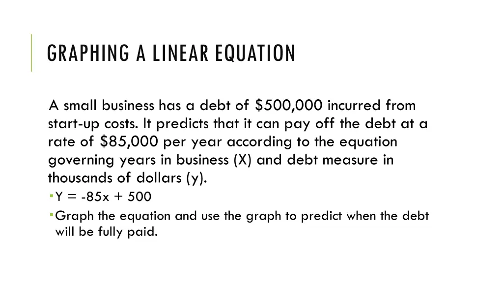 graphing a linear equation 2