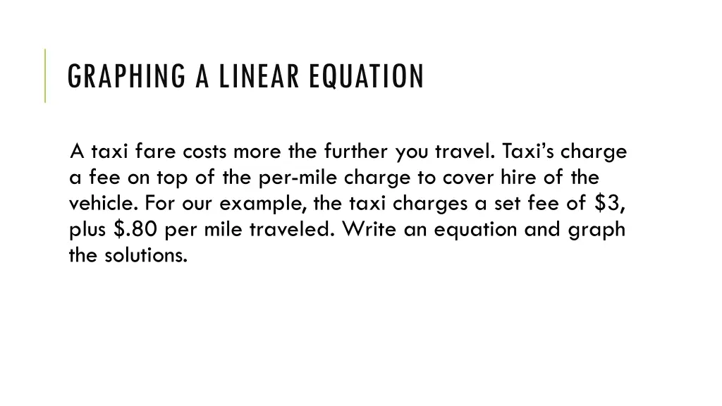 graphing a linear equation
