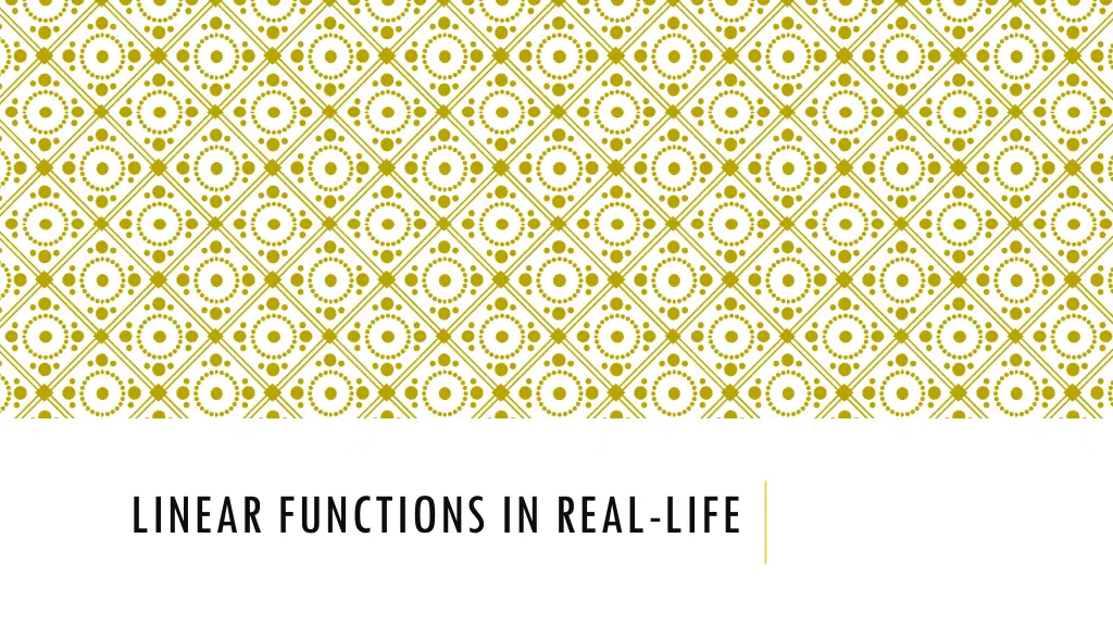 linear functions in real life