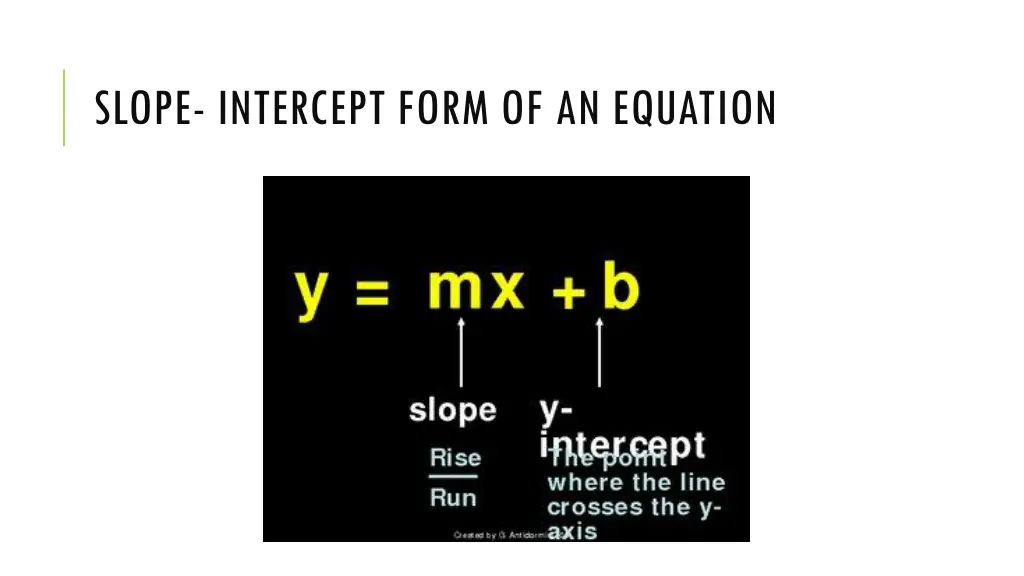slope intercept form of an equation