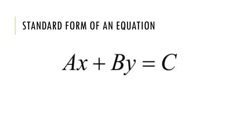 standard form of an equation