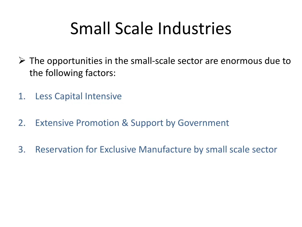 small scale industries