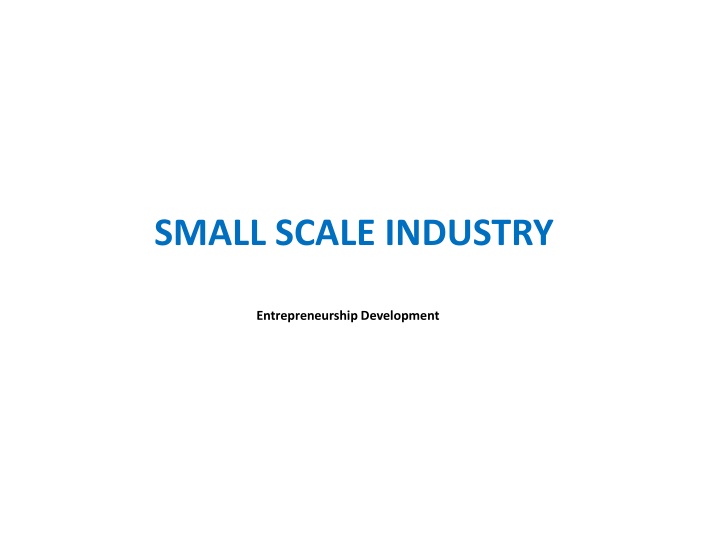 small scale industry