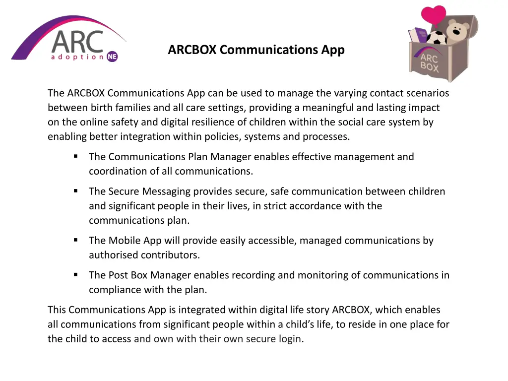 arcbox communications app