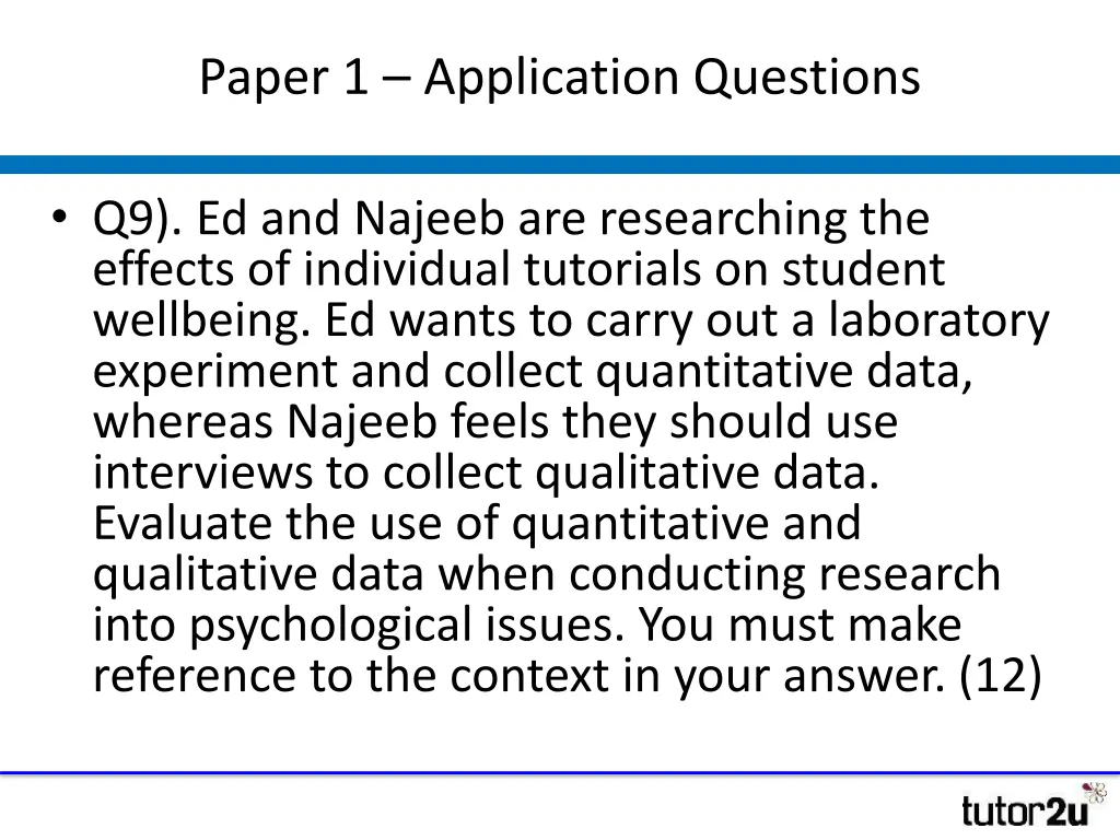 paper 1 application questions