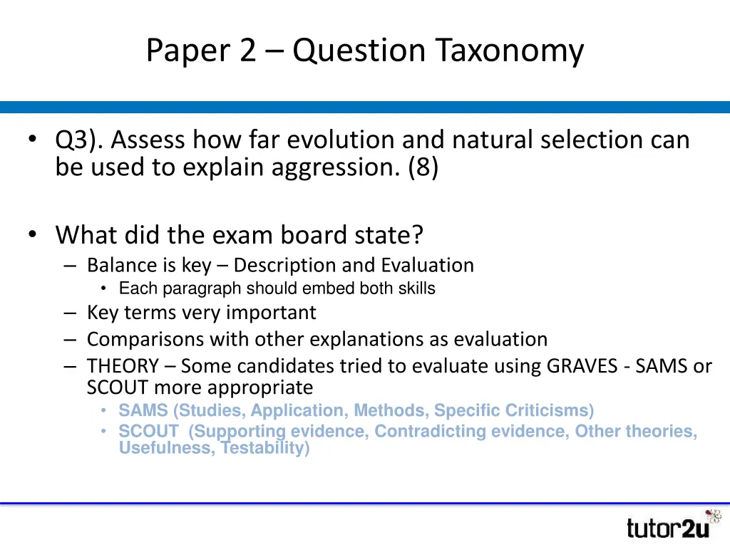 paper 2 question taxonomy