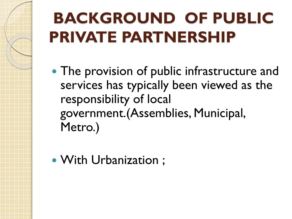 background of public private partnership