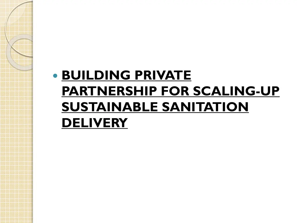 building private partnership for scaling
