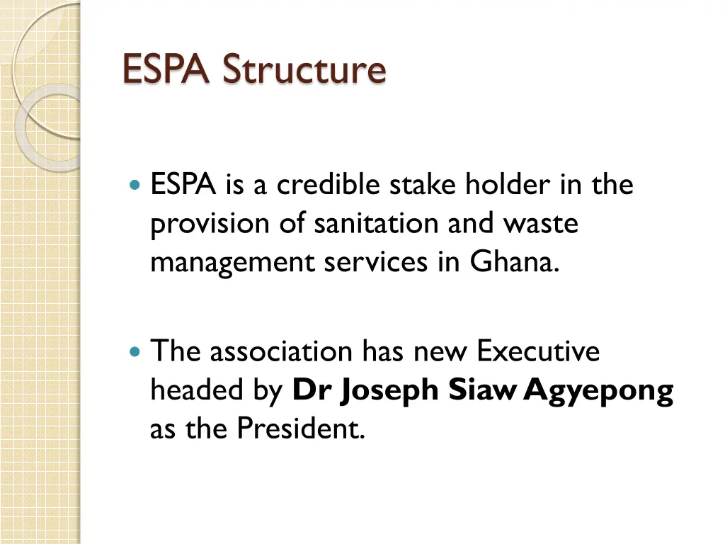 espa structure