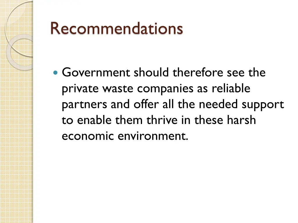 recommendations