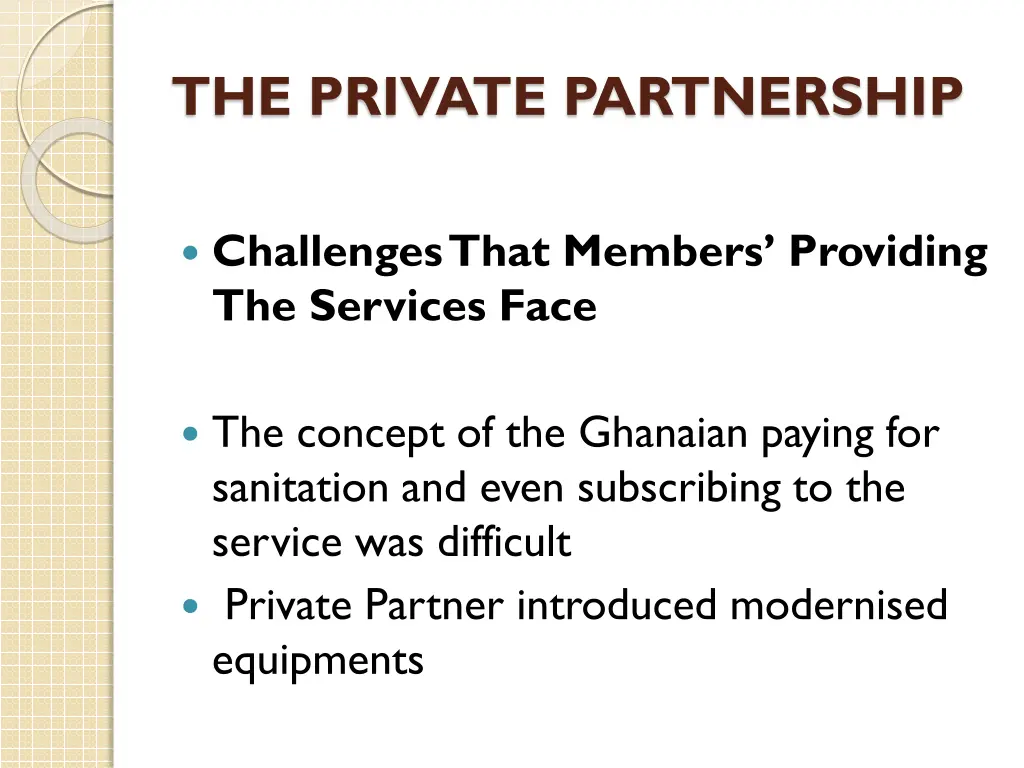 the private partnership