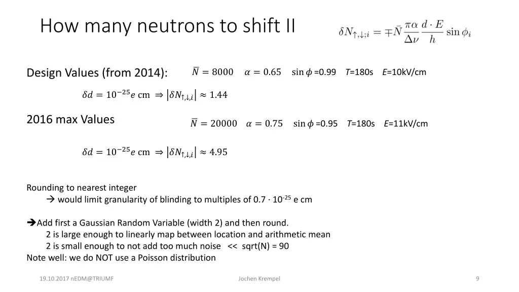 how many neutrons to shift ii