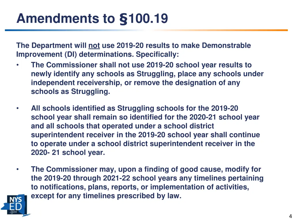 amendments to 100 19