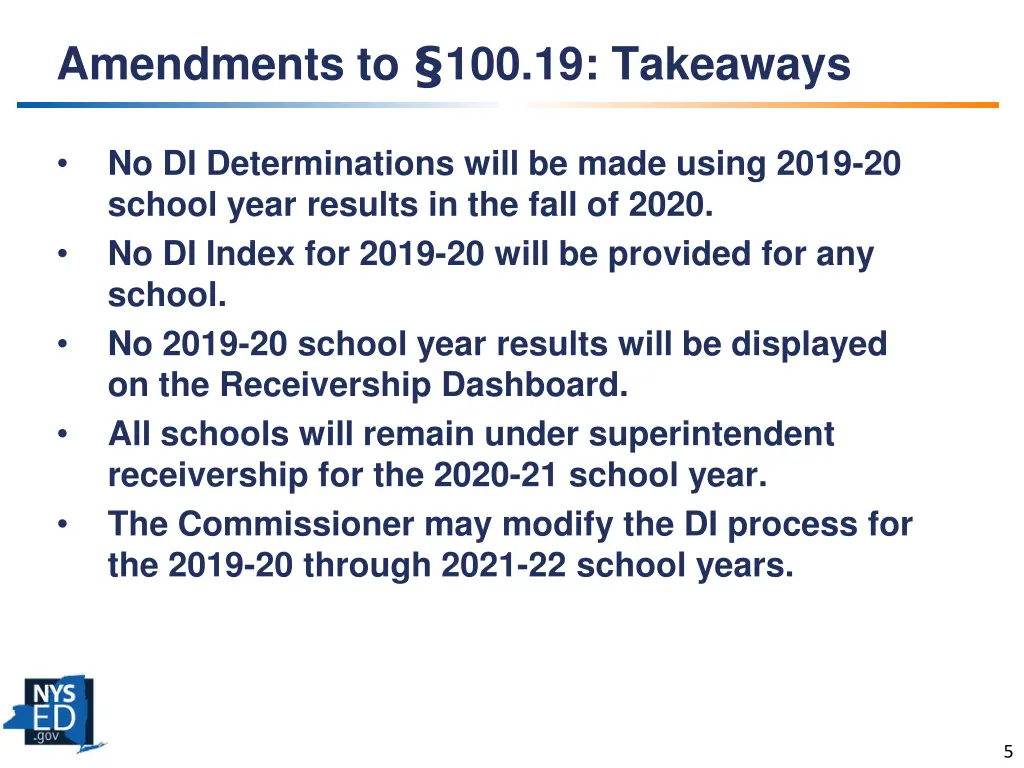 amendments to 100 19 takeaways